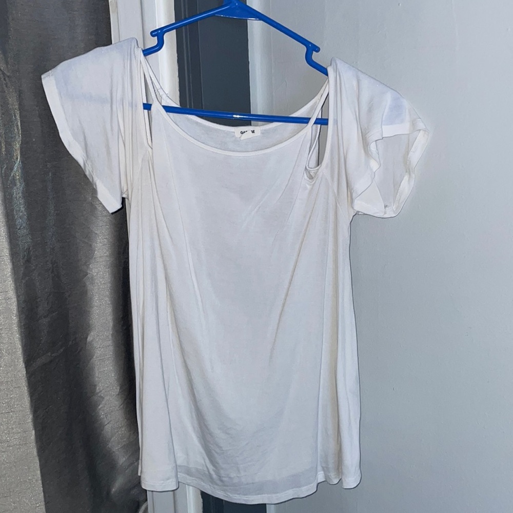 White Cold Shoulder Top